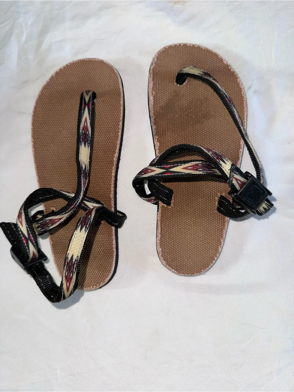 Kids Brown Sandals with Patterned Straps